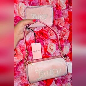 Juicy Couture pink barrel bag and wallet